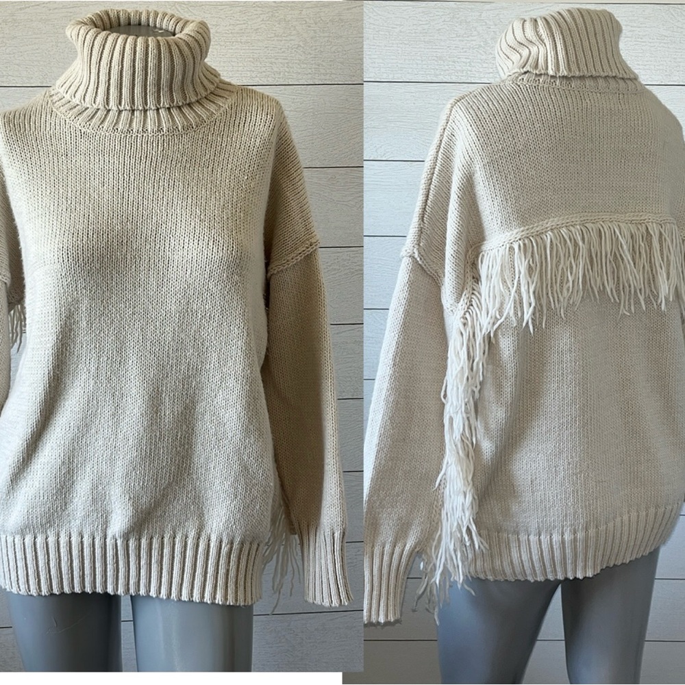 Willow & Wind fringe sweater L